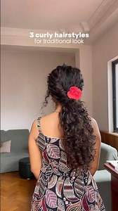 3 curly/ wavy hairstyles for traditional look 🫶🏻 #curlyhair #hairstyle