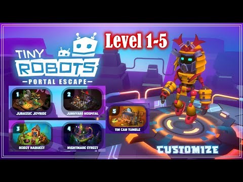 Tiny Robots Portal Escape Level 1-5 Gameplay Walkthrough
