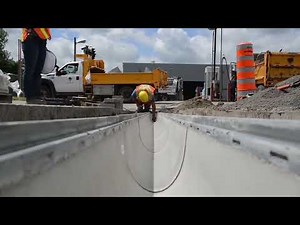 Heavy duty concrete trench drain installation