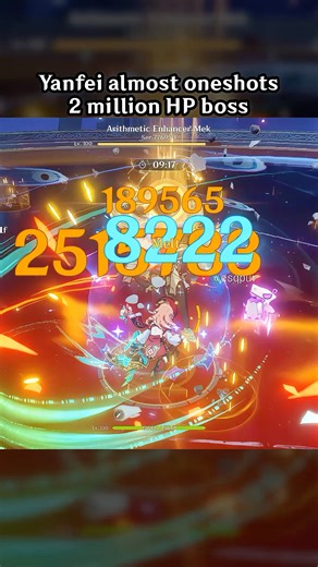 Yanfei almost oneshots 2 million HP boss