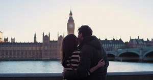 Tourist Couple Kiss Love City Sunset Stock Footage Video (100% Royalty-free) 25130582 | Shutterstock