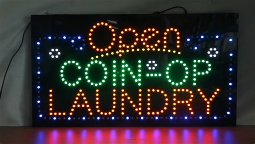 Watch LED Coin-Op Laundry Sign for Business. on Amazon Live