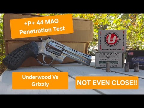 +P+ 44 MAG - UNDERWOOD VS GRIZZLY PENETRATION TEST (CLAY/SAND)