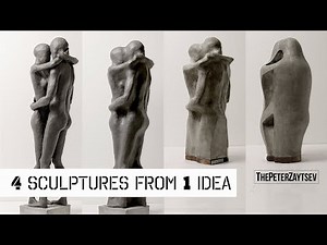 4 sculpture from 1 idea _ abstract sculpture creation