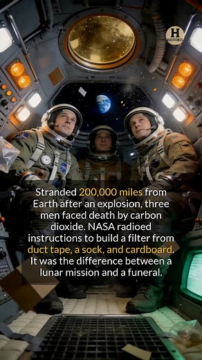 NASA engineers on Earth guided the Apollo 13 crew to build a life-saving CO2 filter from duct tape and socks 200,000 miles from home. #history #facts #survival | Historix