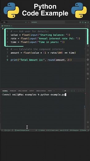 Calculate The Compound Interest For an Amount Using Python - Python Code Example