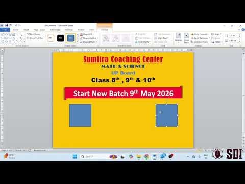 MS Word Project-2: Coaching Poster kaise banaye? Professional Poster Design in Word #nitinsir #sdi