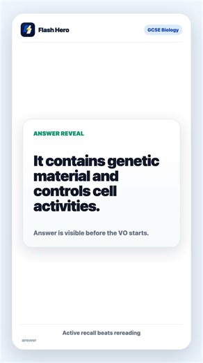 GCSE Biology quick check: what does the nucleus actually do? #shorts