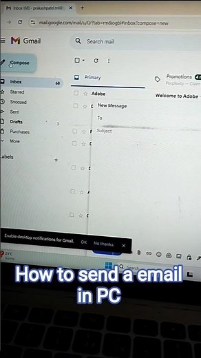 How to send a email in PC/laptop? #short #computer #email