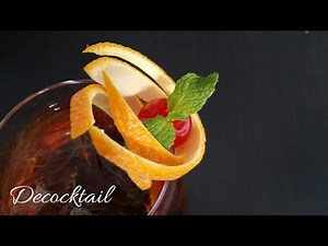 decoracion para coctel con corteza de naranja
