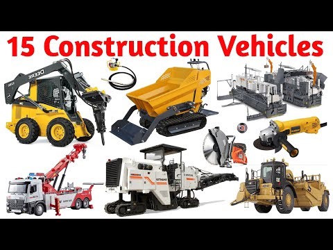 15 Amazing Construction Vehicles for Kids 🚧 | Heavy Machines Name & Uses | Learning Video
