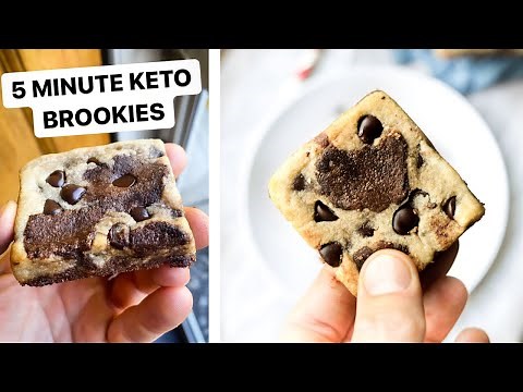 Keto Brookies In 5 Minutes | Gluten Free, Sugar Free, Healthy Cookie Brownie Bars