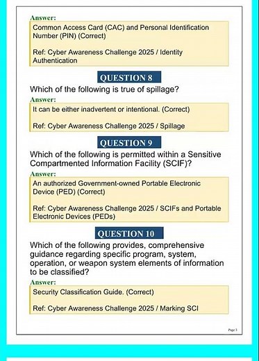 Cyber Awareness Challenge Knowledge Check Answers 2026 | Latest Practice Review