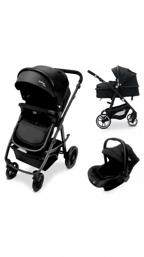 Asalvo Trio Convertible Two  2- Poussette Multifonctions pour Nouveau-Nés jusqu'à 22 kg avec Châssis en Aluminium et Harnais 5 Points Siège Réversible et Guidon Réglable #poussette #bébé #nouveauné #vente #pourtoi