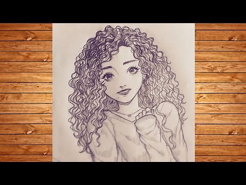 How To Draw A Girl | Curly Hair Cute Girl | Pencil Drawing Tutorial