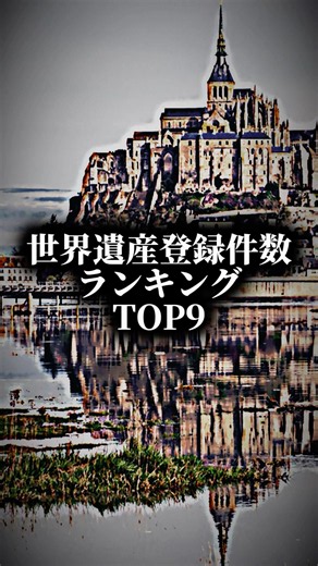 世界遺産登録件数ランキングTOP9