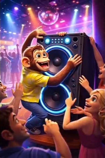 DJ Monkey Dance 🐒🎧 | Pub Party Dance Funny Cartoon #shorts