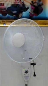 Ventilador 12 voltios recargable de pie de 16 pulgadas oscila, temporizador, luz led, 3 velocidades
