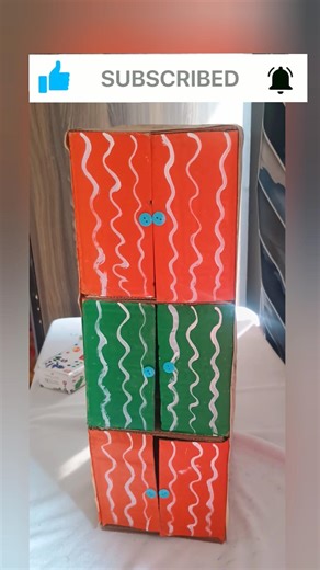 DIY Mini Cupboard from Cardboard #bestoutofwaste #diy #art #craft#organization #organisers#diycraft