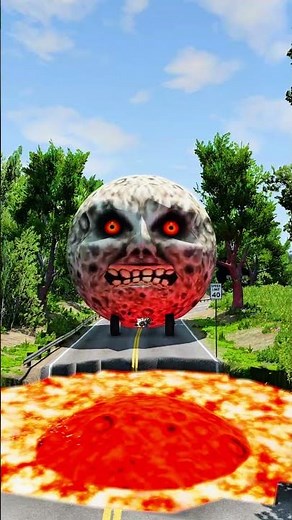 Big & Small Moon Monster Cars vs lava - BeamNG.Drive