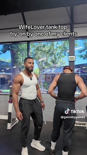 @YK Osiris trying on the wife lover tank top for the first time. #GainsByGaines #youngla #wifelover #tanktop #tiktokshop