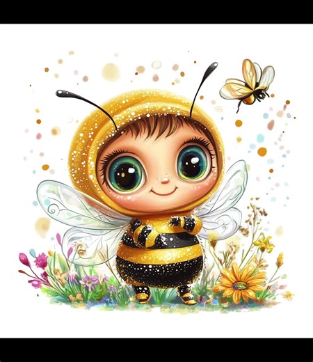 cute Bee Clipart Bundle: Whimsical Animated Art (Digital Download)