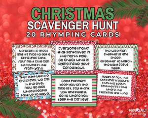 Christmas Scavenger Hunt Riddles for Kids PDF | 20 Rhyming Christmas Treasure Hunt Clues Cards | Fun Christmas Party Game Digital File PDF - Etsy