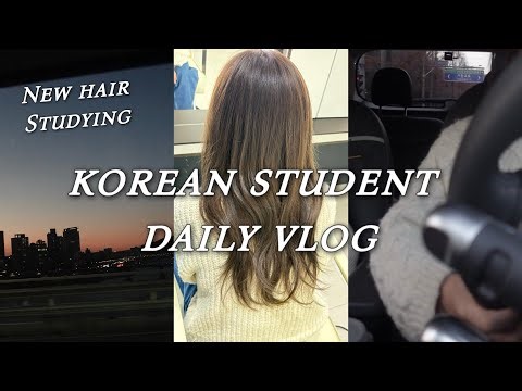 Korean College Student Productive Vlog | New Hair, Chinese Study, getting unready with me