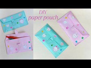 DIY paper pouch 👝/How to make paper pouch/back to school craft ideas/Easy DIY pouch/DIY pencil pouch