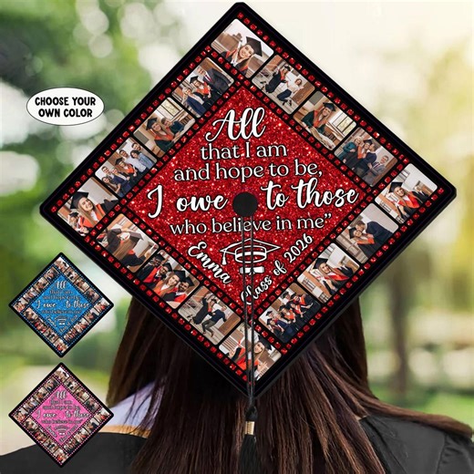 Personalized Photo Graduation Cap Topper 2026, Custom Senior Grad Hat Decoration With Multiple Photos, Class of 2026 Gift for New Graduate - Etsy