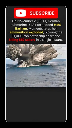 British Battleship Explodes in WW2 Killing 862 Sailors #shorts #ww2
