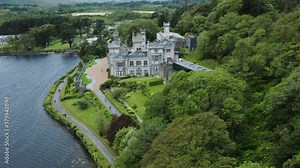 Kylemore Abbey, Cran Up Reveal of the Abbey and Walled Gardens.