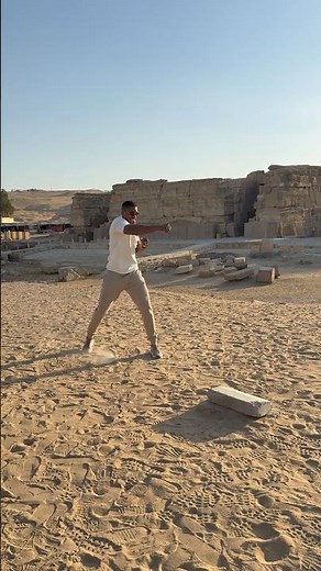 Anthony Joshua Shadowboxes At The Great Pyramid Of Giza