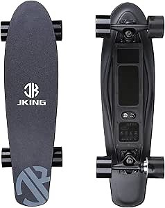 Electric Skateboard Electric Longboard with Remote Control Electric Skateboard,350W Hub-Motor,12.4 MPH Top Speed,5.2 Miles Range,3 Speeds Adjustment, 6 Months Warranty