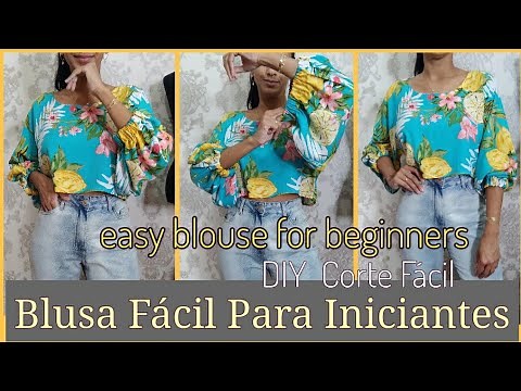 Blouse, Very Easy Pattern for Sewing Beginners / DIY easy blouse for beginners