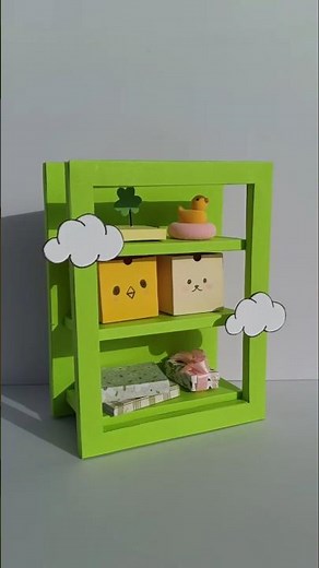 Cutest DIY Mini Shelf 💚✨ | Aesthetic Craft Idea 🌿☁️ #Shorts