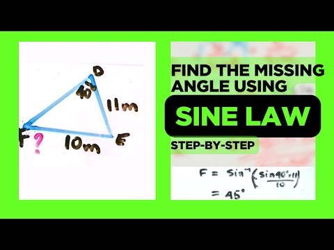 [easy math tutorial] How to use SINE LAW to find the ANGLE