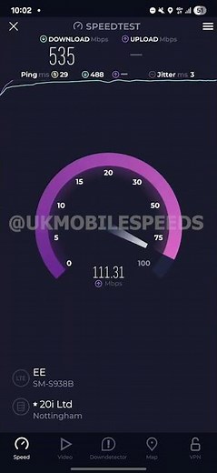 EE 4G Speeds Riverside Way Nottingham #ukmobilespeeds #speedtest #telecom