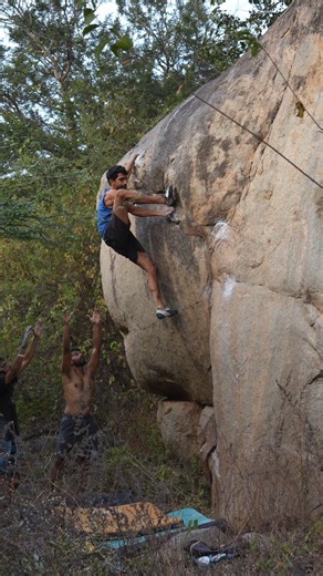 Asim on Instagram: "Monkey Pub, V5/6C+ ⭐⭐⭐⭐⭐ FA: Herbert Streibl, 2012 Monkey Pub felt like one of those climbs which would stay with you forever. Sitting right behind Aeroplane, brought back to life by @stonemonkee and @moto.morphosis some one year back. We went to the line this year and cleaned it more. Cleared the landing, cleaned the top with @prkhxs 's pocket fighter jet, chalked up the holds and it's ready to be climbed now. Crux is the top out but it's quite text book and funky foot to ha