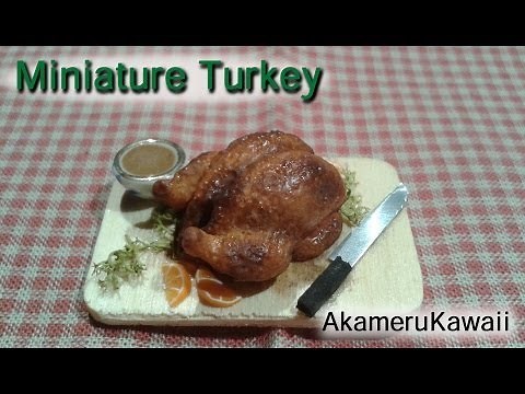 Miniature Turkey tutorial - Dollhouse polymer clay food