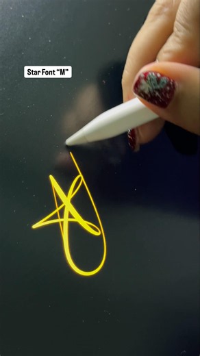 Star Font “M” #digitalcalligraphy #viral #reels #fyp #shorts
