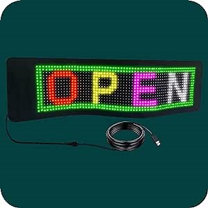 Generic LED Display Sign - Full-Color Programmable, USB & Bluetooth Control. Perfect for Car, Store, School, Home, Party Displays
