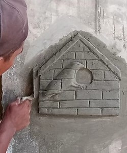 6.8K views · 117 reactions | How to make cement house brick art with a bird | Andris Brick Art | Facebook