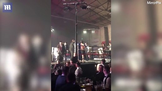Unlicensed uni boxing fight where students fight with huge crowds