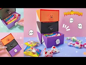 【ハロウィン🎃🪄】お菓子がたっぷり入る3段引き出しの作り方！可愛いくて便利な折り紙BOX✨