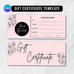 Boho Spa Gift Certificate Template, Printable Voucher (canva Template) - Etsy