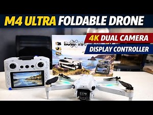 Remote control M4 Ultra Foldable Drone 4K Dual Camera with Display | Unboxing, Flight Test & Review