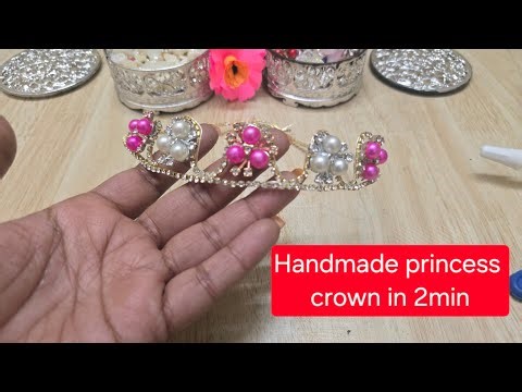 👑 DIY Princess Crown in 2min | Handmade Pearl & Bead Tiara | Bridal / Party Crown Tutorial 👑