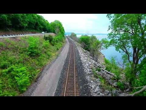 High Angle View of Steam Train Running