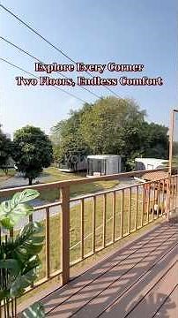 A fully modular two story home-bedrooms and bathrooms on both floors, plus a balcony#modularhouse